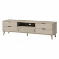TV Lowboard 180 x 40 x 60 cm mit 4 Schubladen MDF in Beige Rechteckig