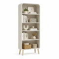 Bucherregal mit 5 Regalboden aus MDF mit Melaminbeschichtung in Cremeweiss 80 x 35 x 180 cm