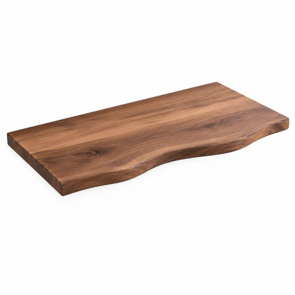 Wandregal aus massivem Akazienholz mit Naturkante Braun 80 x 40 x 4 cm