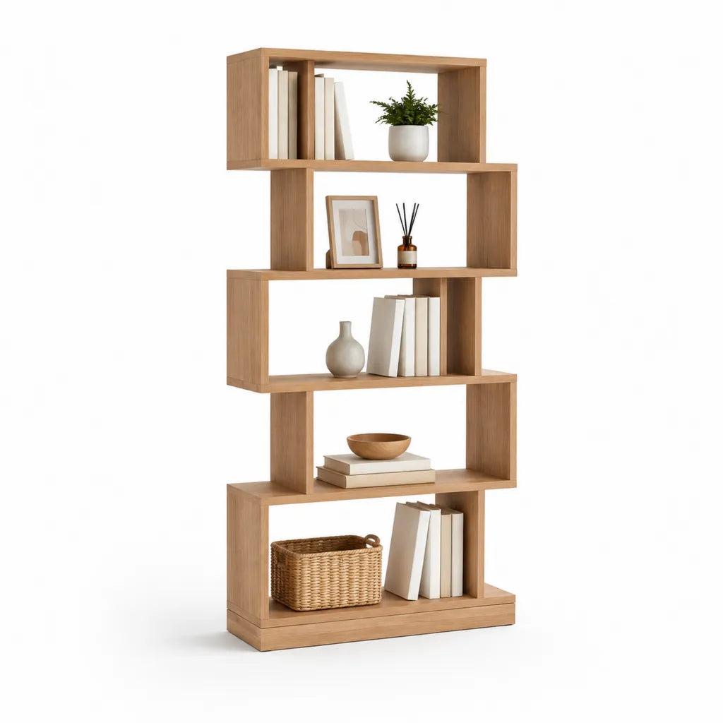 Bucherregal Standregal aus MDF in Eichenoptik rechteckig 80 x 30 x 180 cm Naturbraun
