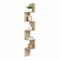 Zickzack Standregal mit 5 Ablagen aus MDF in Eiche Hell 30 x 24 x 160 cm