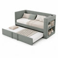 Ausziehbares Schlafsofa mit zwei Liegeflachen 90 x 200 cm Polyester rechteckig grau