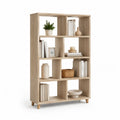 Bucherregal Standregal 80 x 30 x 160 cm aus Spanplatte rechteckig Eiche hell