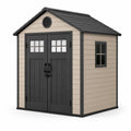 Kunststoff Gartenhaus Gerateschuppen mit Doppeltur 228 x 184 x 242 cm aus Polypropylen Beige Anthrazit