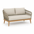 2-Sitzer Gartensofa aus Akazien-Massivholz mit Polyethylen-Seilgeflecht Beige 145 x 75 x 78 cm