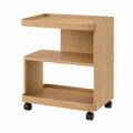 Rollwagen Beistelltisch aus Bambus rechteckig Natur 60 x 40 x 80 cm mit 3 Ablagen und Rollen