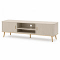 TV-Lowboard mit Schiebeturen 180 x 40 x 55 cm MDF Creme Gold