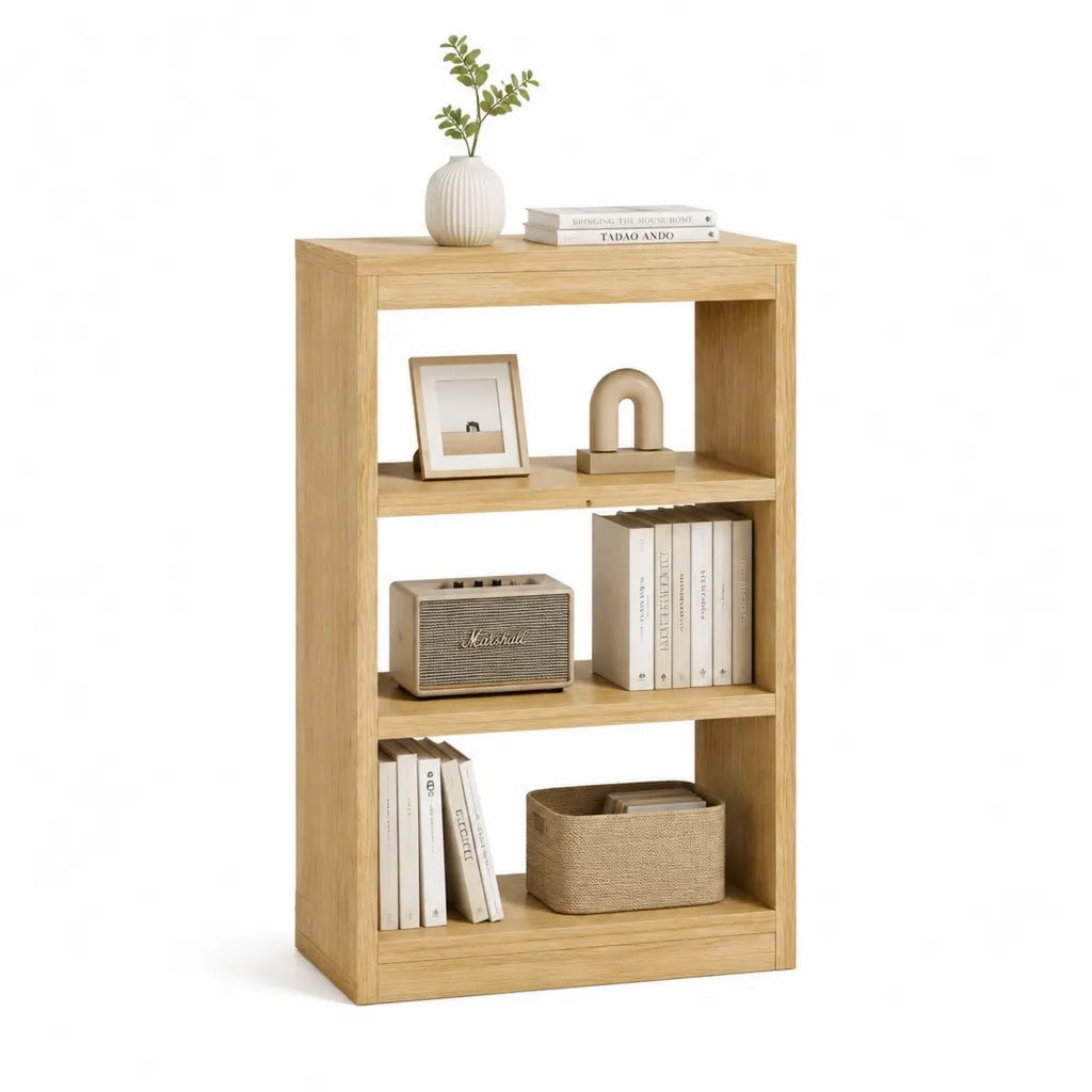 Bucherregal Standregal aus Spanplatte mit Eichenholzdekor rechteckig Natur 60 x 30 x 120 cm