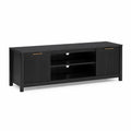 TV-Lowboard mit 2 Turen und offenen Fachern 160 x 40 x 60 cm MDF rechteckig schwarz goldfarben
