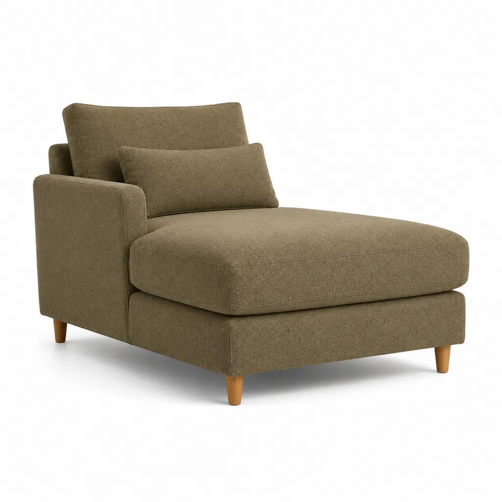 Chaiselongue mit Armlehne 120 x 90 x 85 cm Polyester Olivgrun Rechteckig